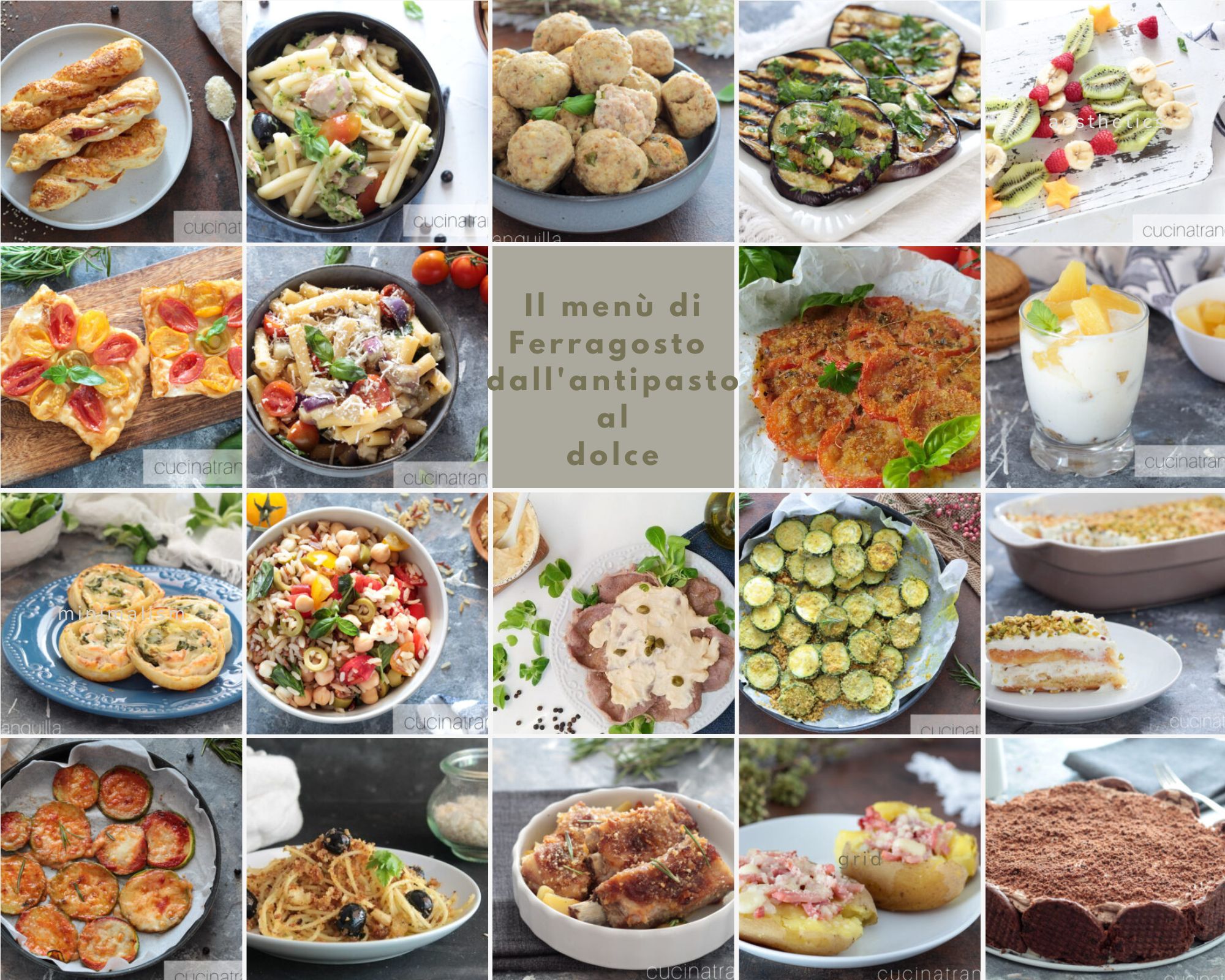 Il menù di ferragosto dall’antipasto al dolce