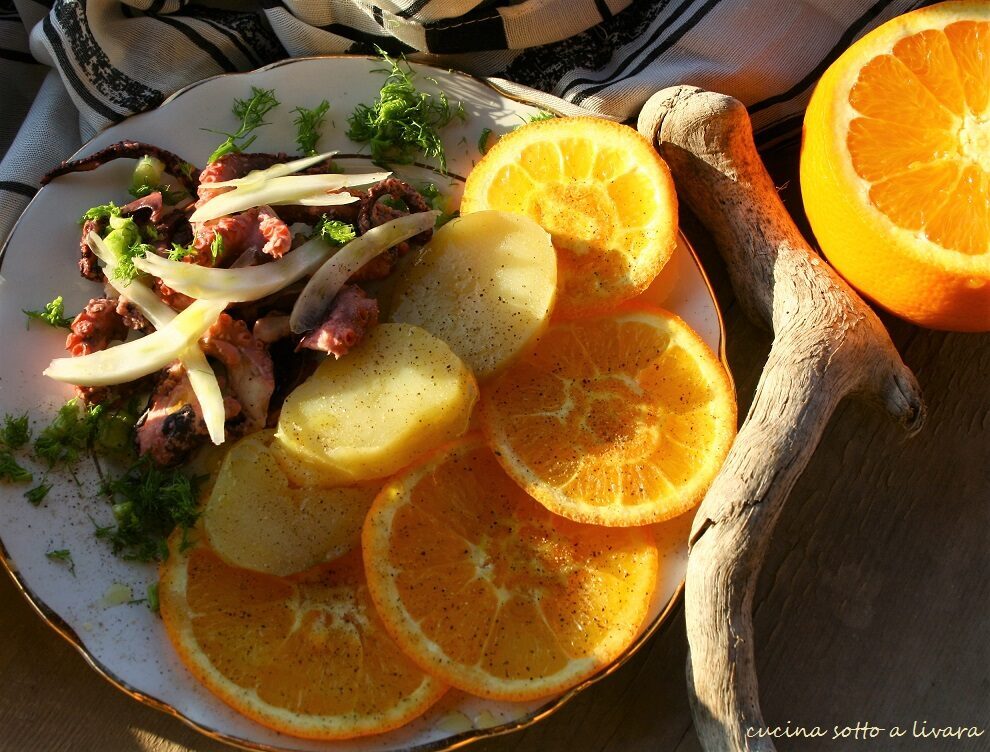 Il polpo in insalata quando incontra arance e patate e sogna un finocchietto