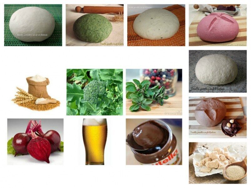 Impasti per pizza colorati e speziati