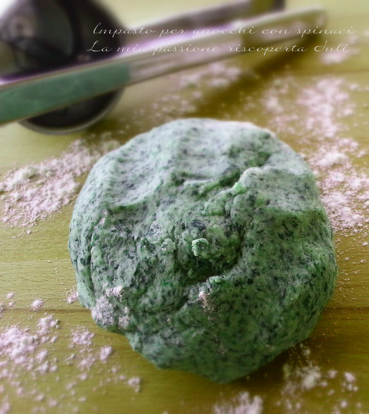 Impasto gnocchi verdi, spinaci