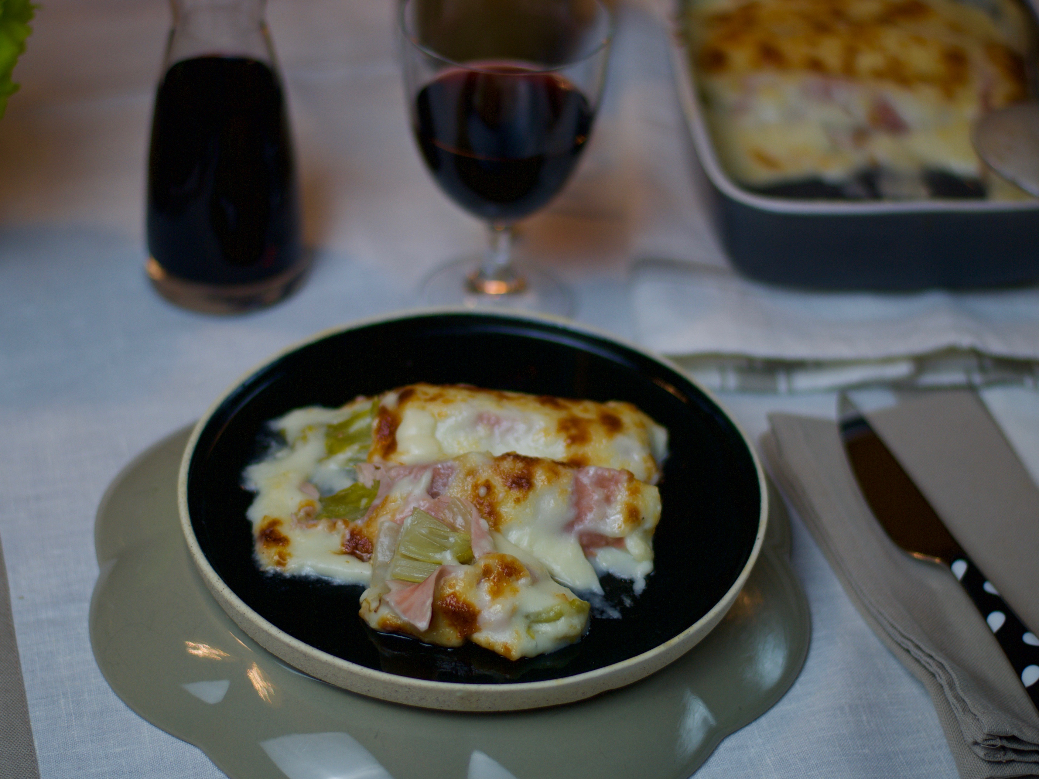 Indivia belga al prosciutto gratin