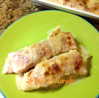 Indivia con prosciutto gratinata al forno