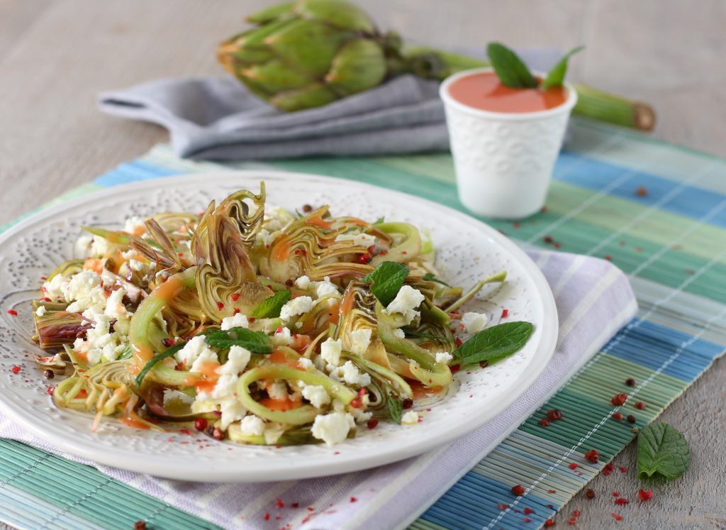 Insalata carciofi feta e pompelmo rosa – veggie style