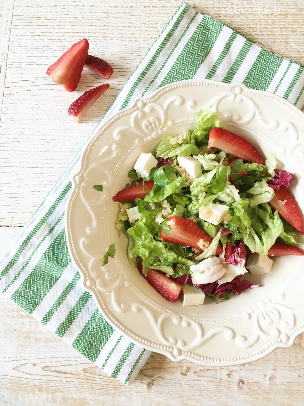 Insalata con Quinoa Fragole e Primo Sale