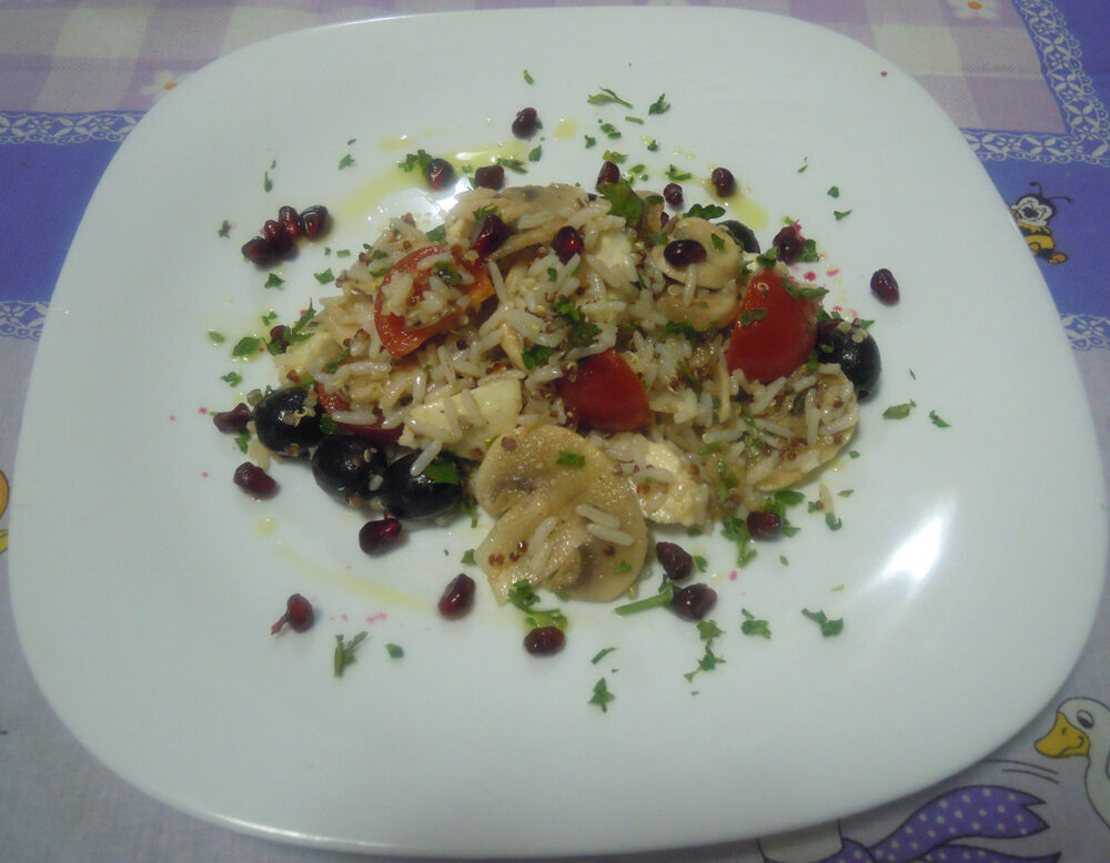 Insalata con Quinoa, verdure e riso