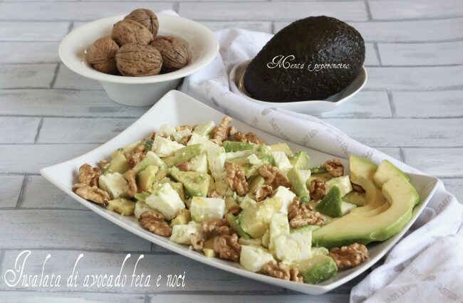 Insalata di avocado feta e noci