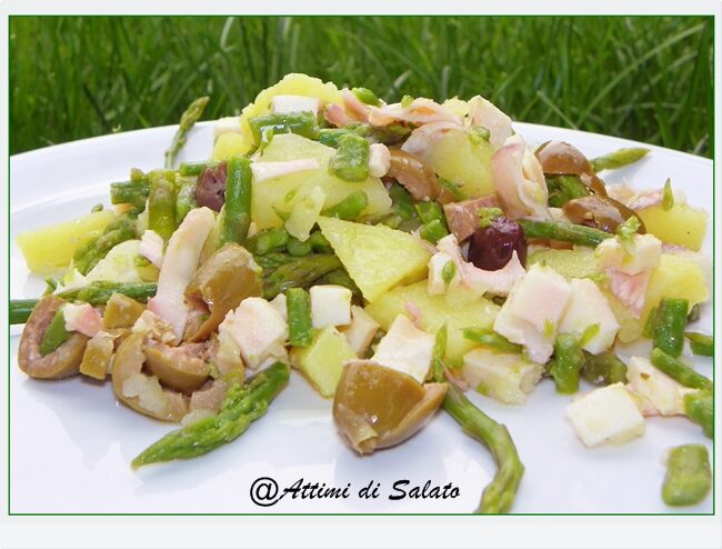 Insalata di calamari e asparagi selvatici