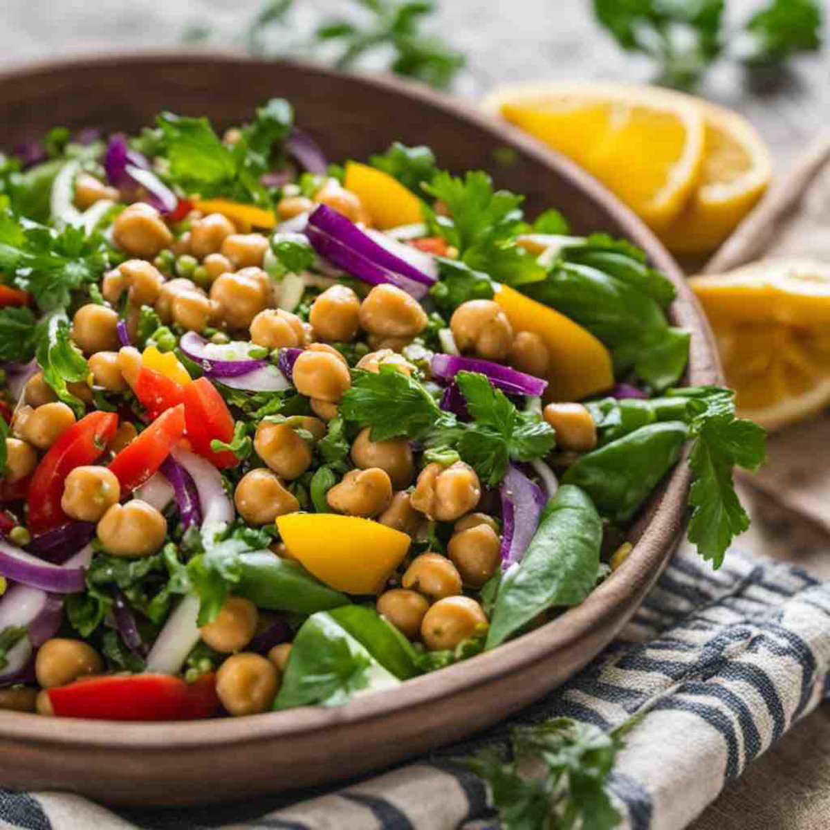 Insalata di ceci e verdure: un piatto colorato e nutriente per le giornate calde