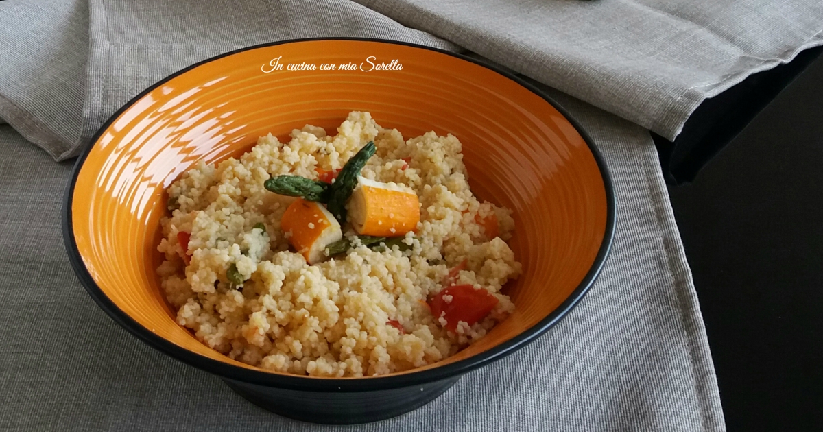 Insalata di cous cous asparagi e surimi