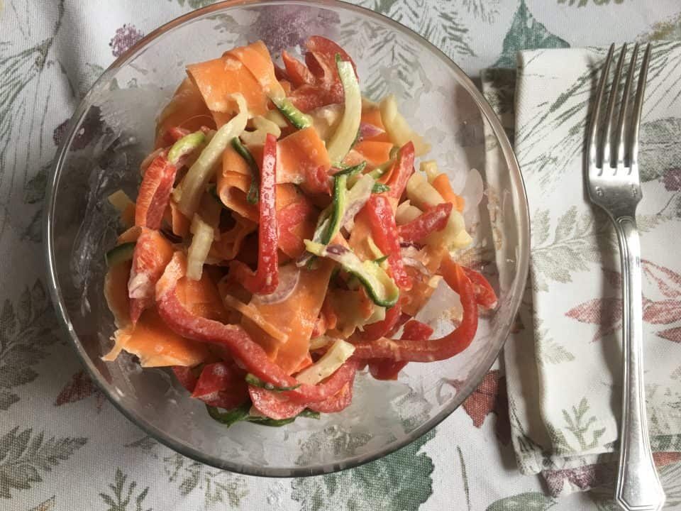 Insalata di crudit in agrodolce, con panna acida