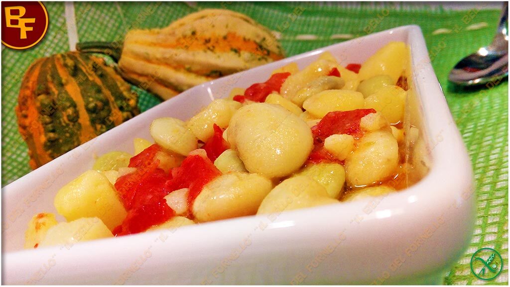 Insalata di fagioli patate e pomodori