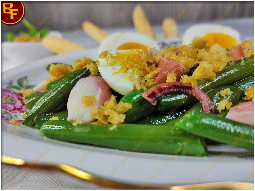 Insalata di fagiolini polpo e uova sode