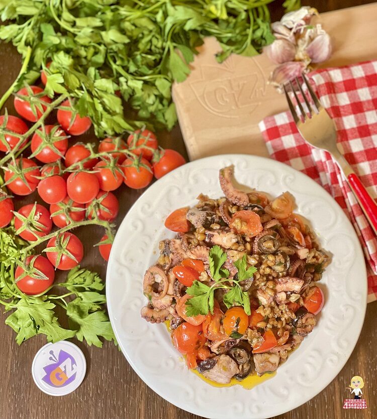 Insalata di farro tiepida con polpo