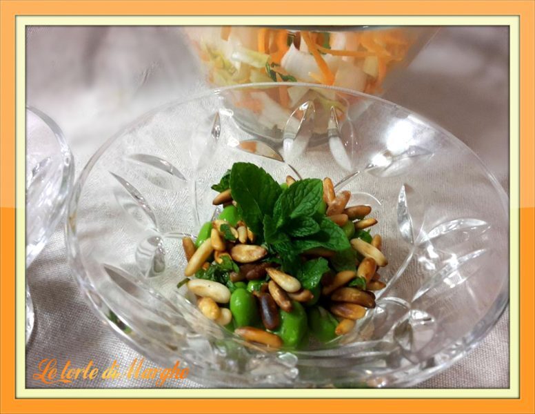 Insalata di fave menta pinoli e pecorino