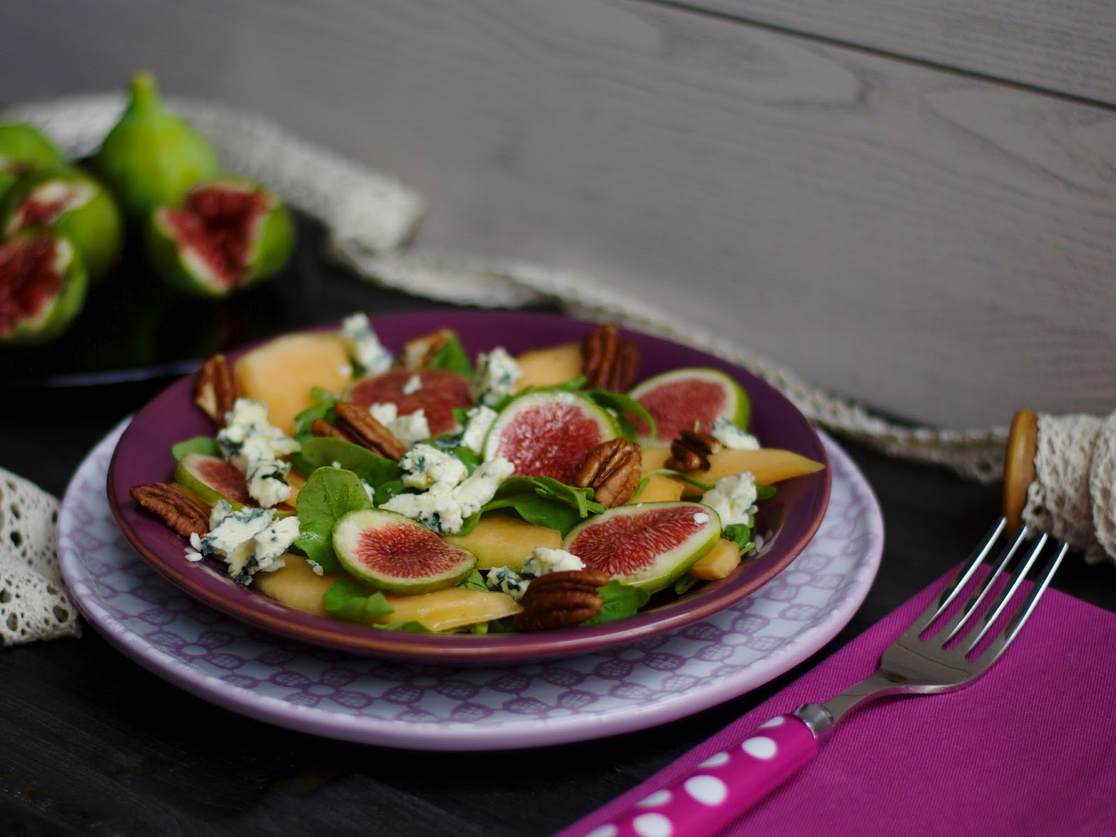 Insalata di fichi, melone e gorgonzola
