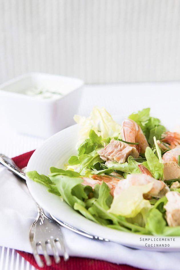 Insalata di gamberi e tonno