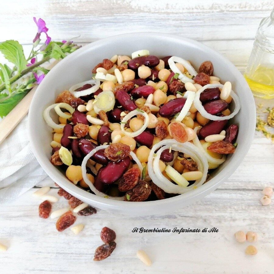Insalata di legumi in agrodolce