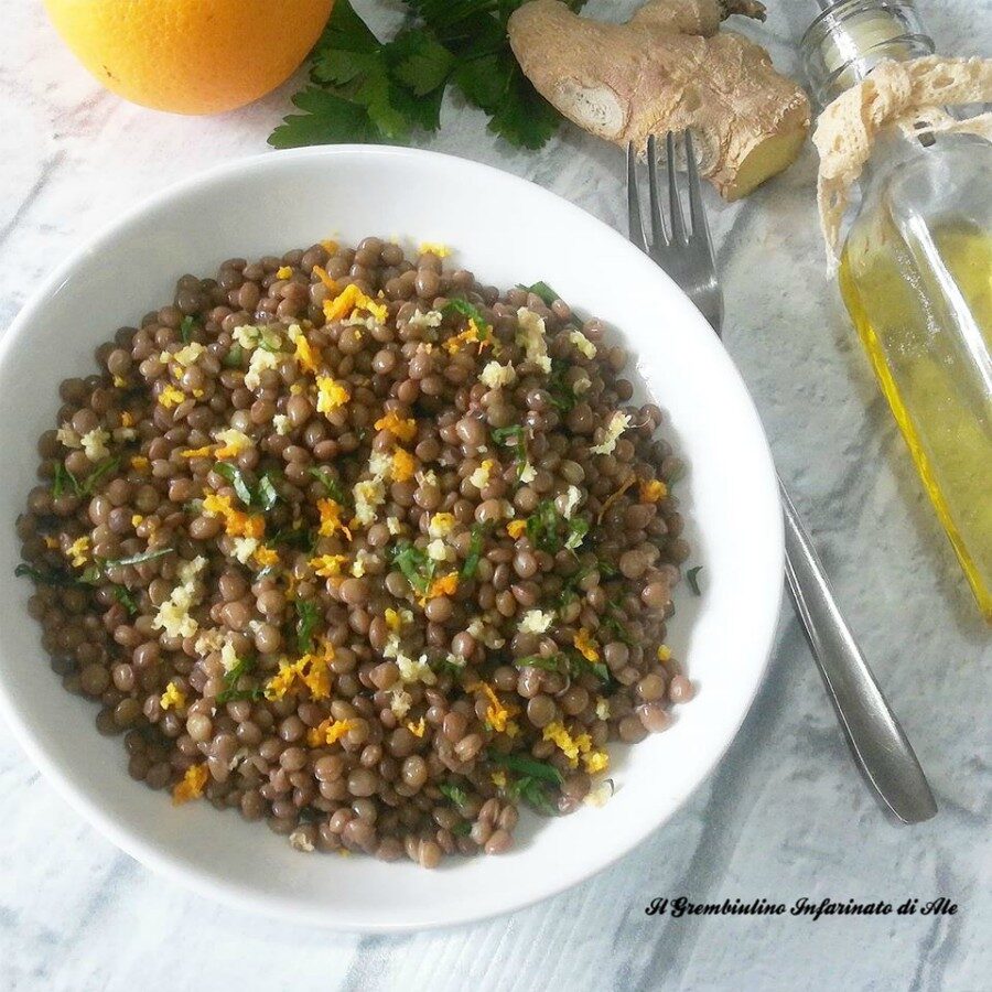 Insalata di lenticchie allo zenzero
