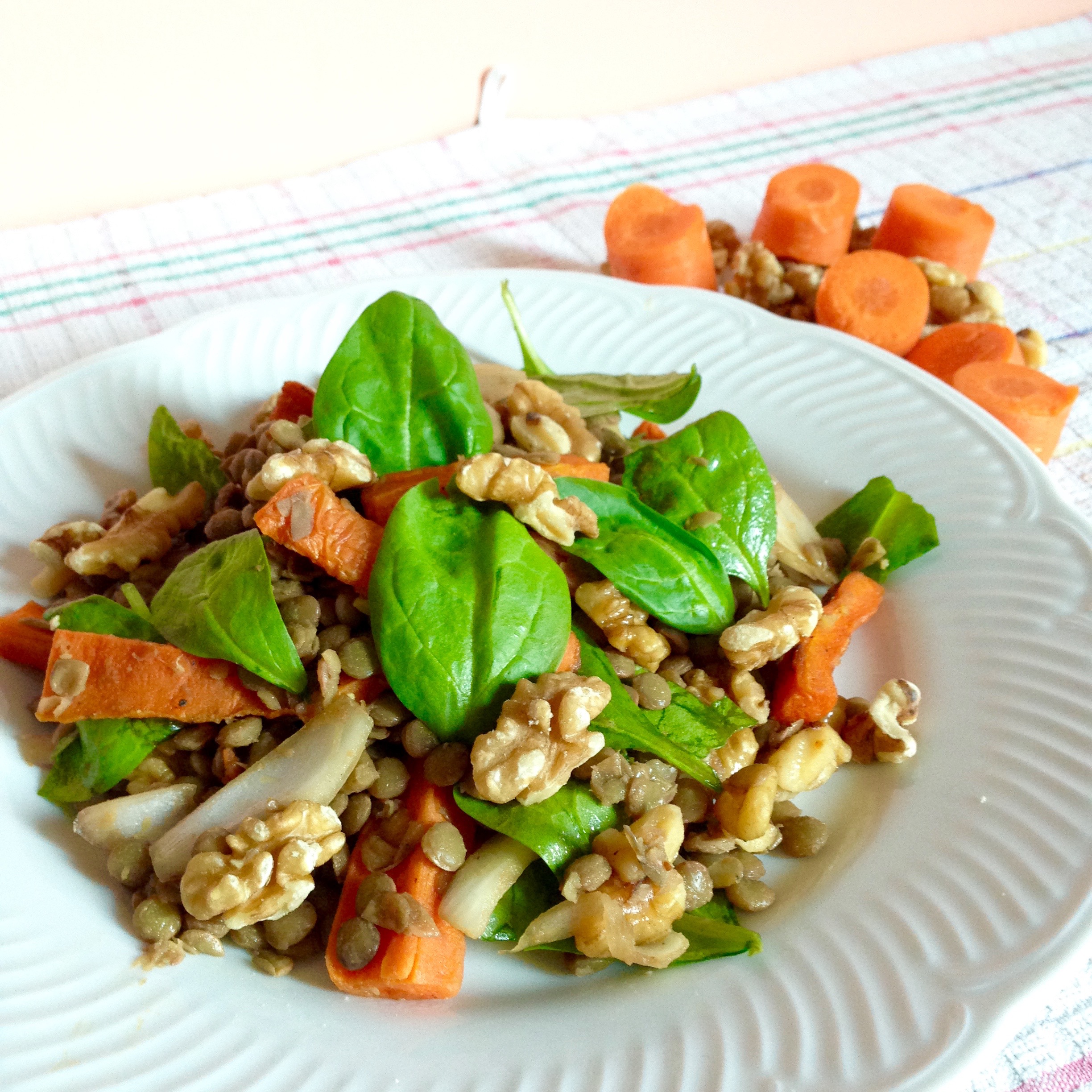 Insalata di Lenticchie, Carote e Noci