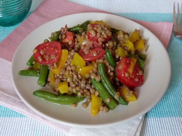 Insalata di lenticchie e fagiolini