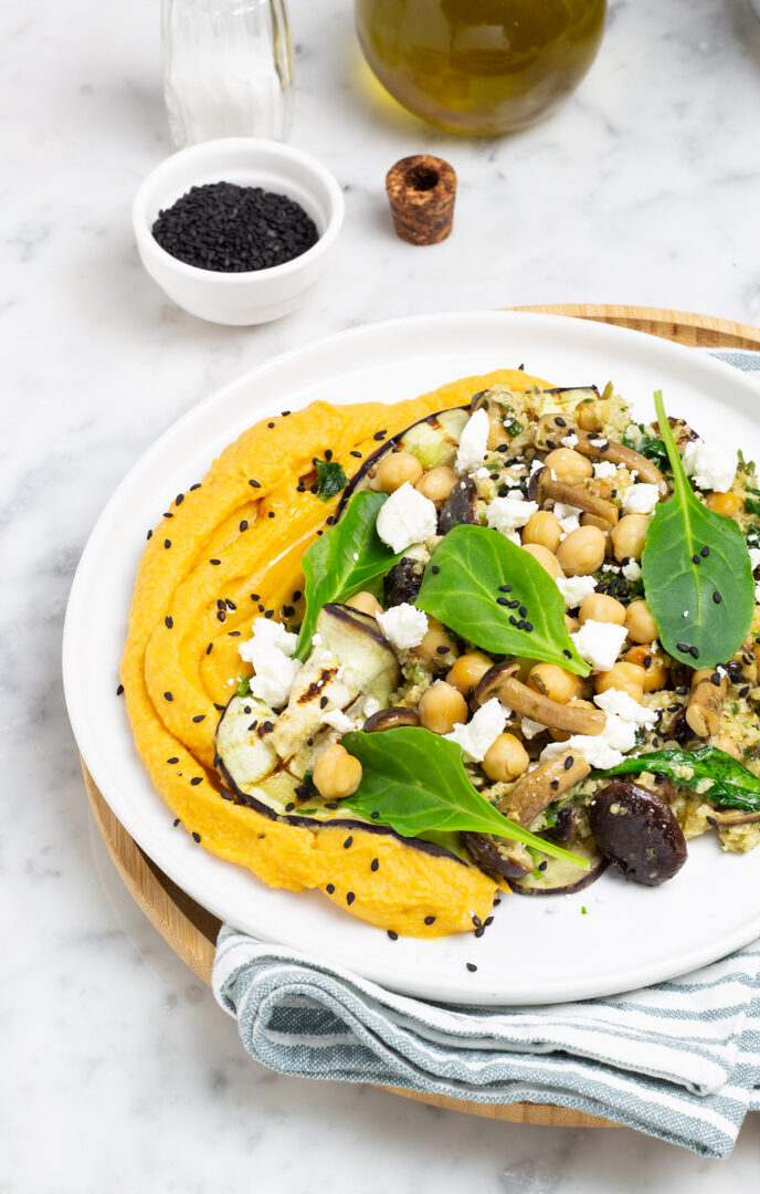 INSALATA DI MIGLIO CON CECI, PIOPPINI ED ERBETTE
