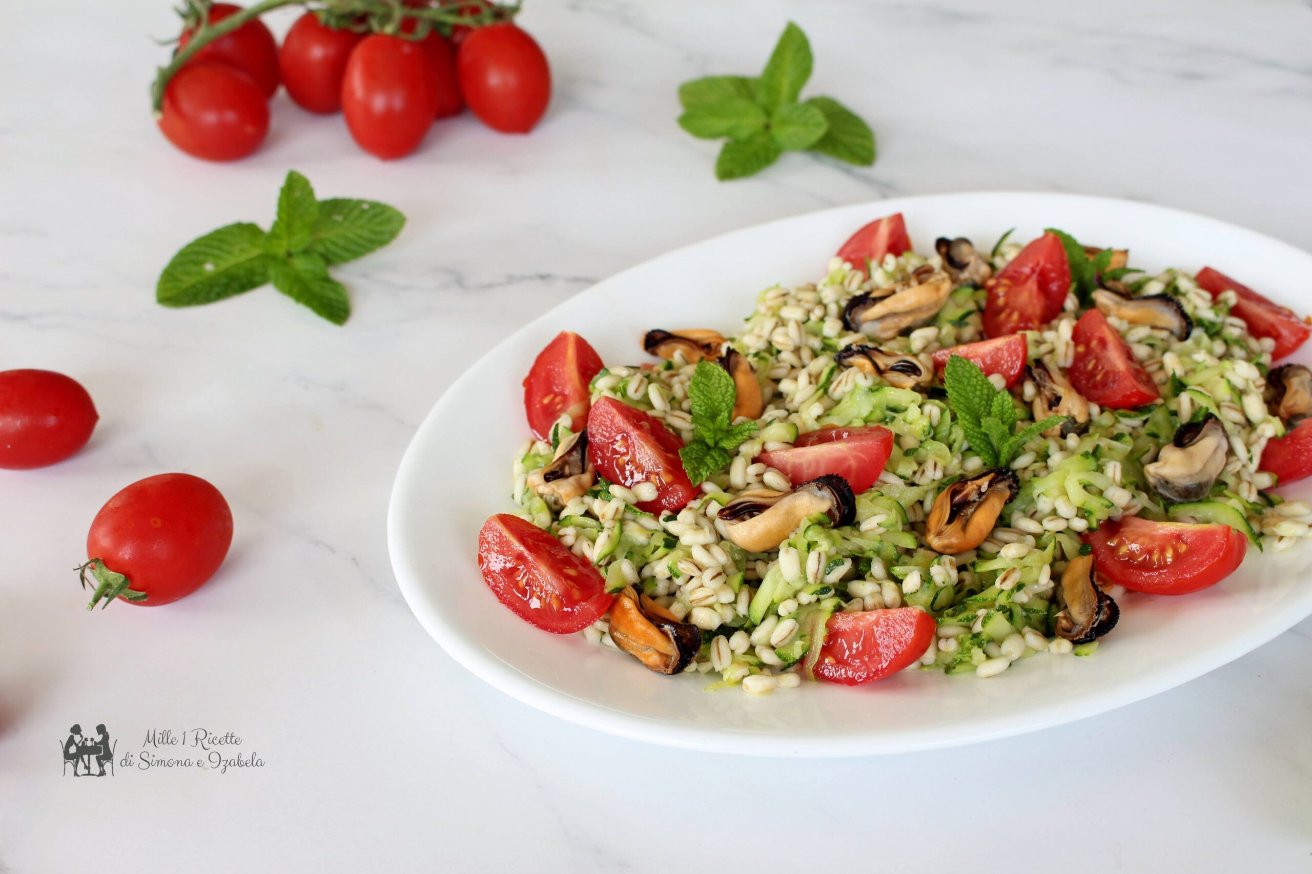Insalata di orzo zucchine e cozze