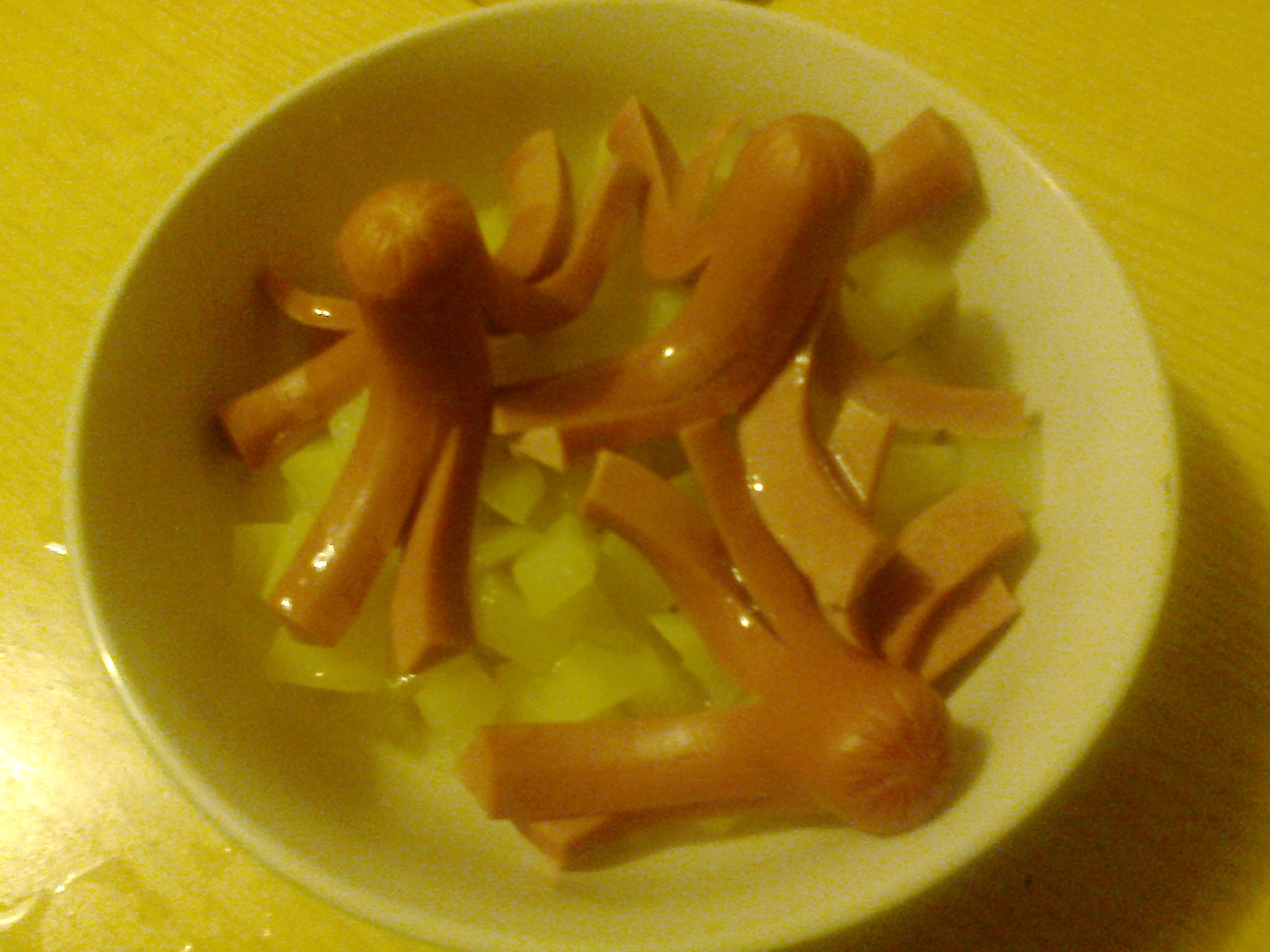 Insalata di patate e finti polipetti