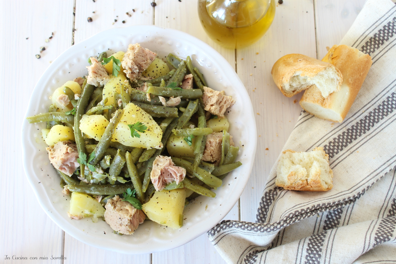 Insalata di patate tonno e fagiolini