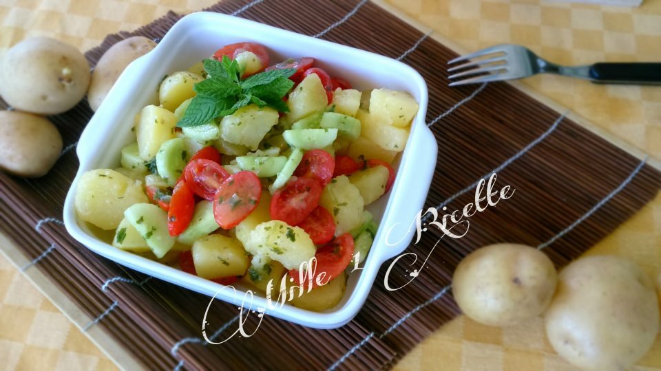 Insalata di patate,cetrioli e pomodorino,in salsa di menta
