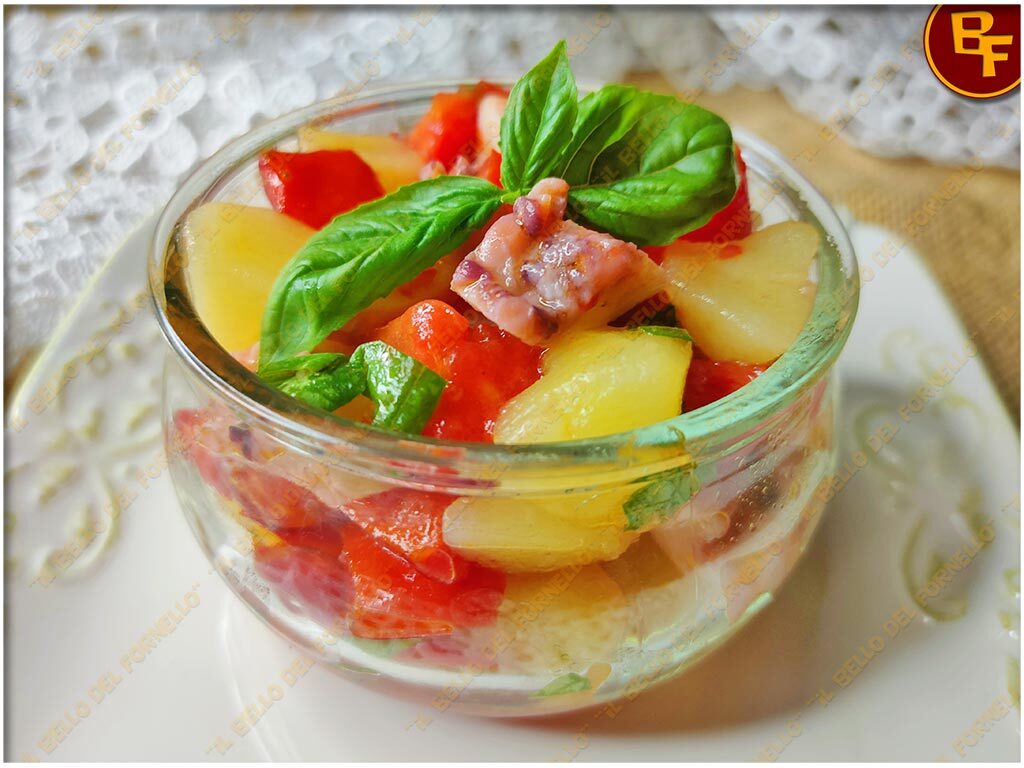 Insalata di polpo con patate e pomodorini