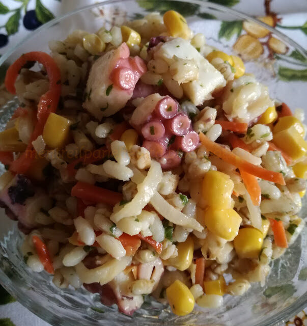 Insalata di polpo e cereali