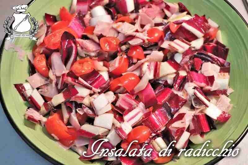 Insalata di radicchio, pomodorini e prosciutto cotto