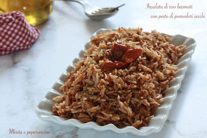 Insalata di riso basmati con pesto di pomodori secchi