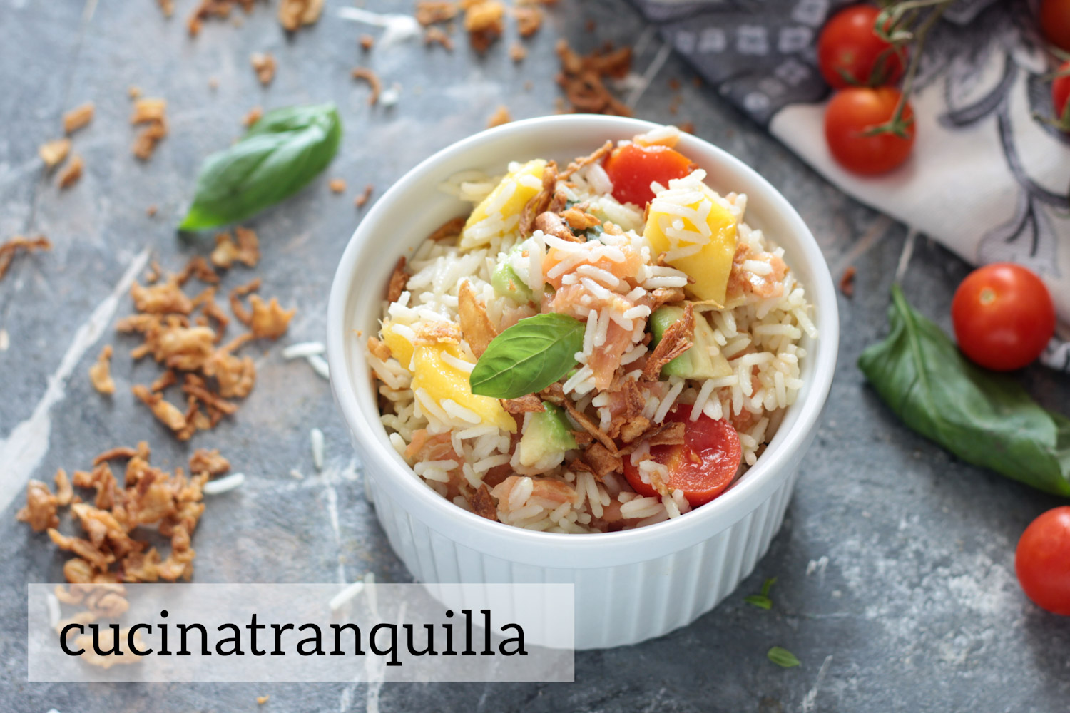 Insalata di riso basmati mango e avocado