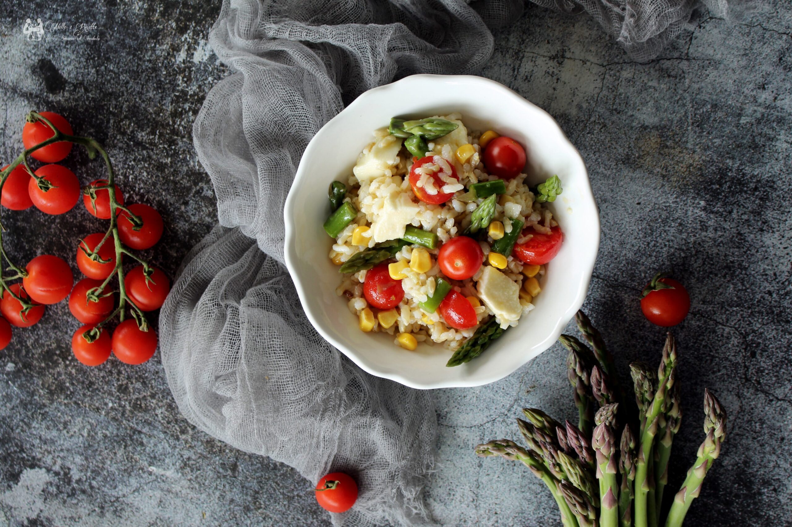 Insalata di riso con asparagi