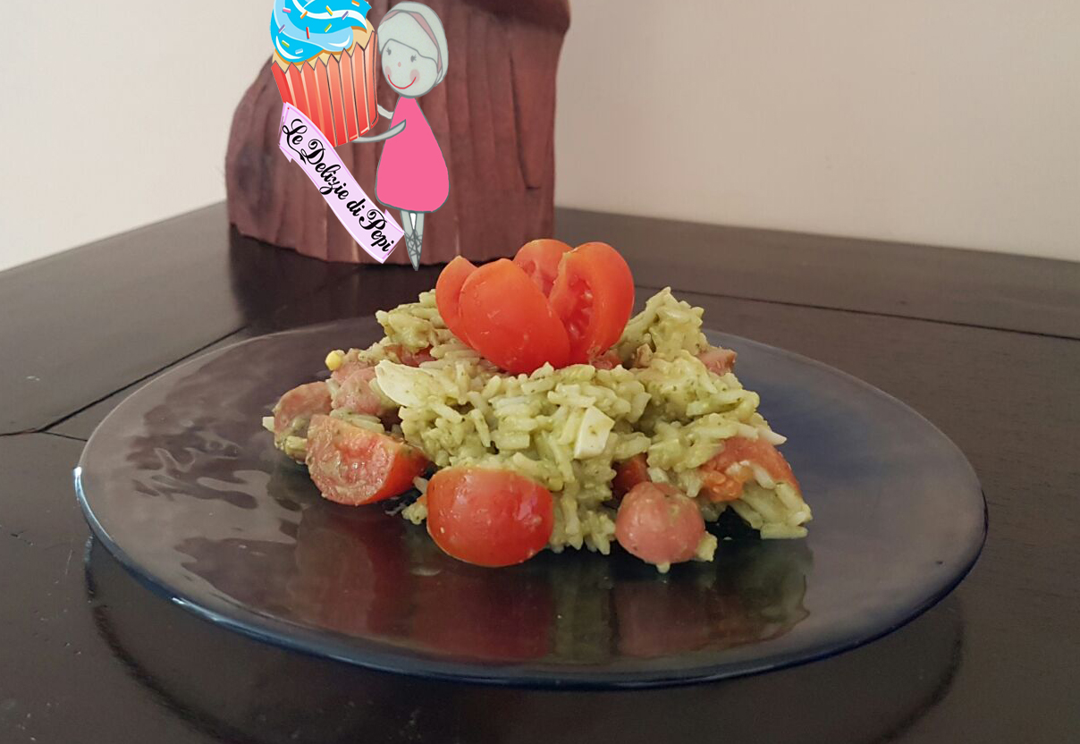 Insalata di riso con pesto