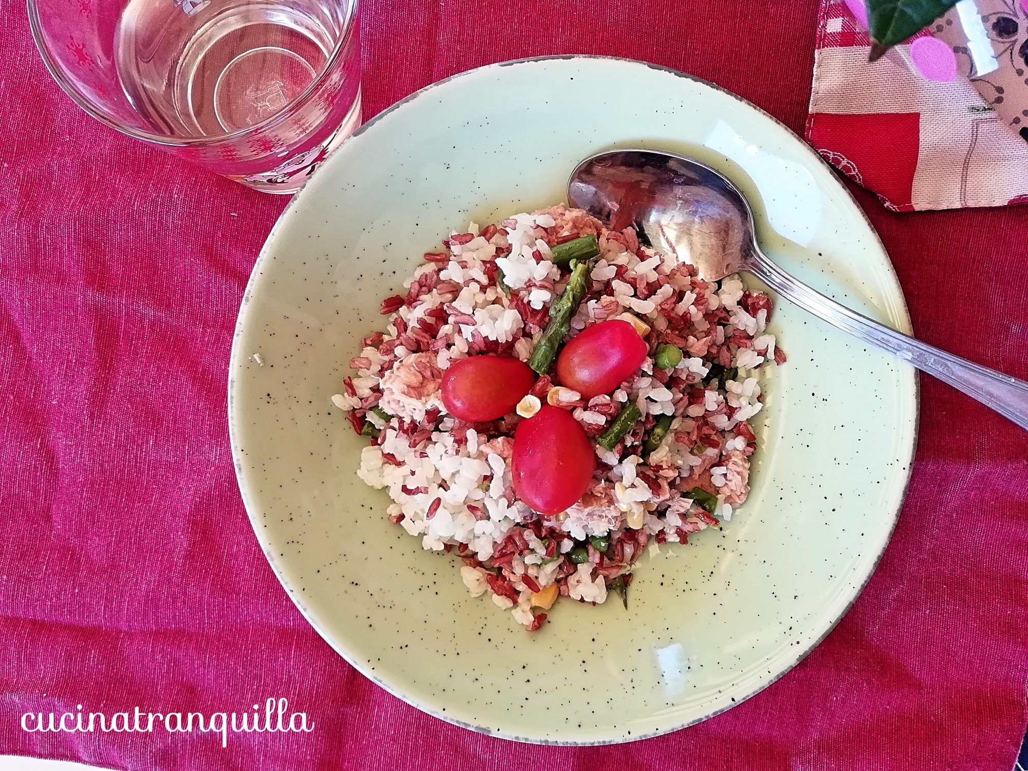 Insalata di riso fredda bicolore