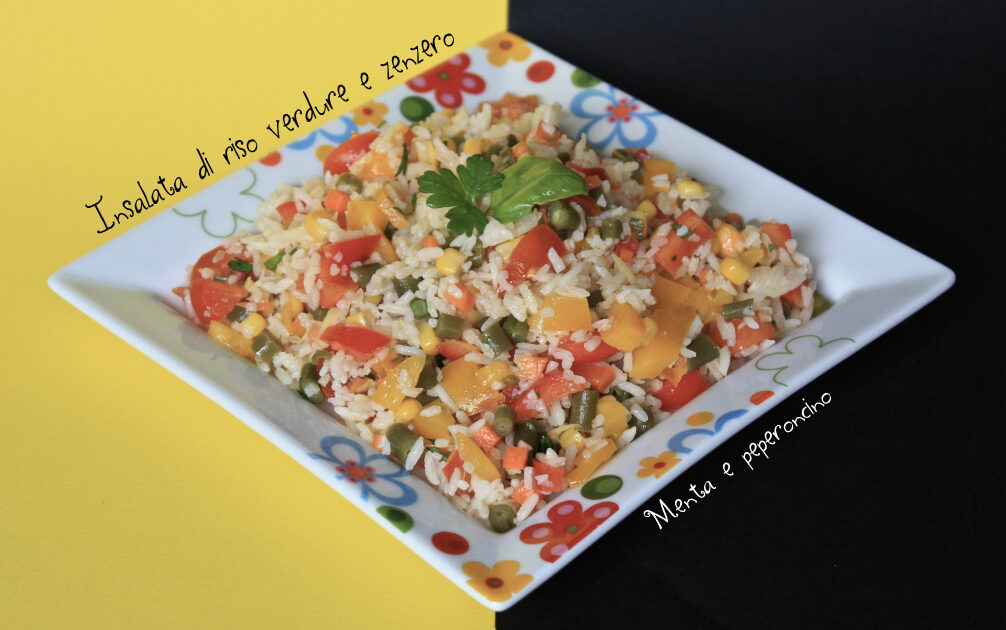 Insalata di riso verdure e zenzero