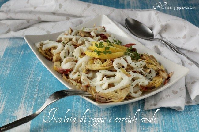 Insalata di seppie e carciofi crudi