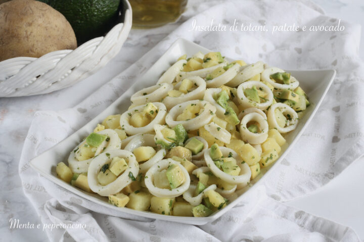 Insalata di totani, patate e avocado