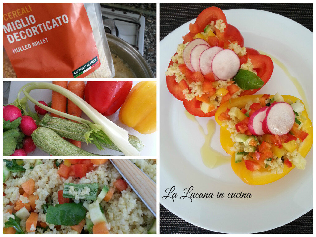 Insalata fredda di miglio, vegana e crudista