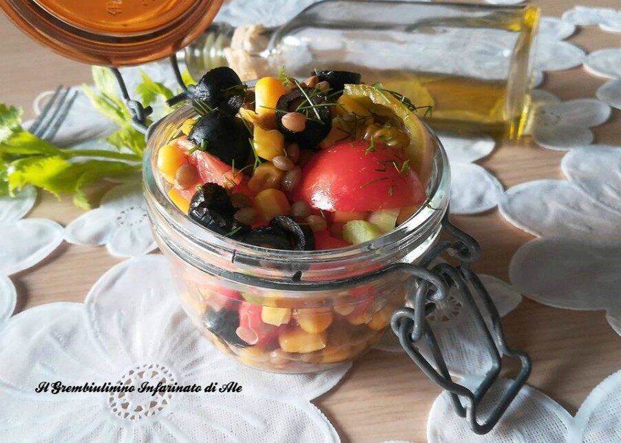 Insalata fredda di sedano e lenticchie