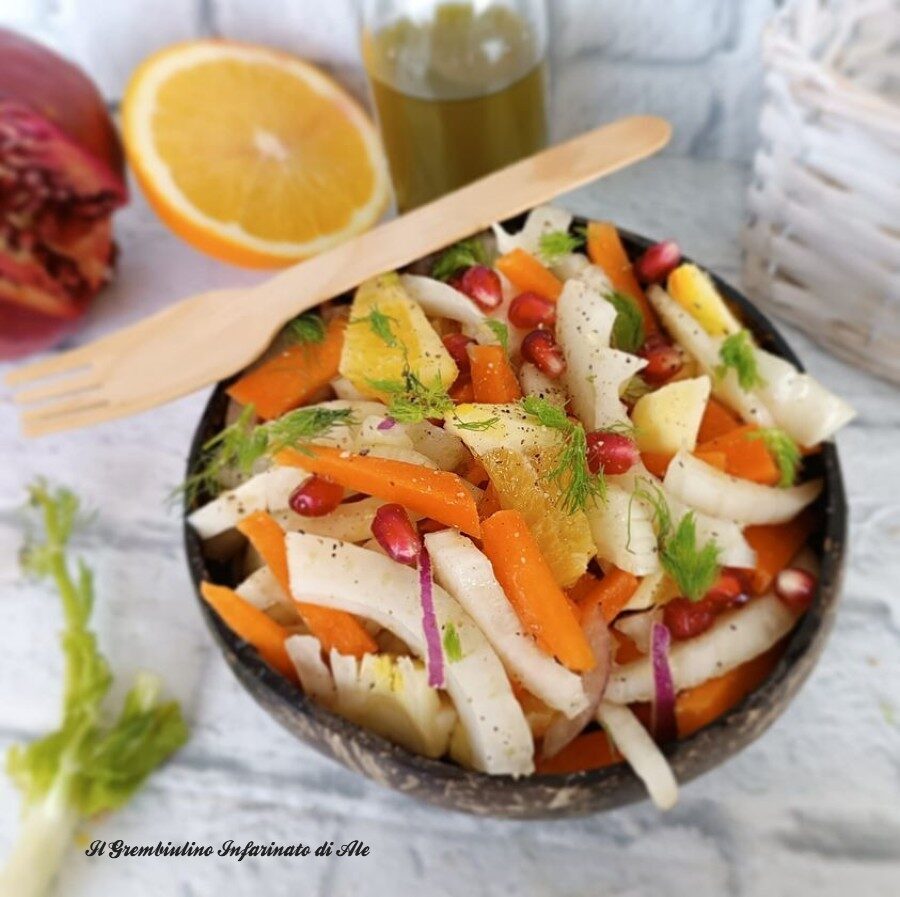 Insalata invernale al melograno e zucca