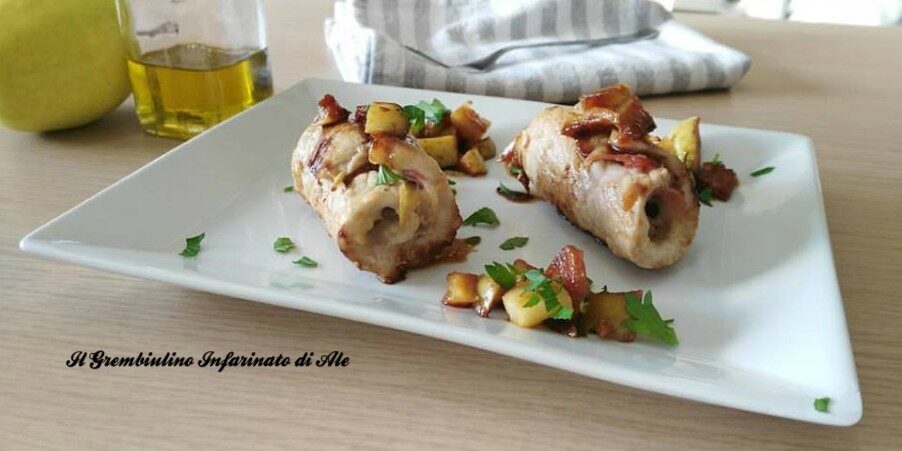 Involtini di arista alle mele
