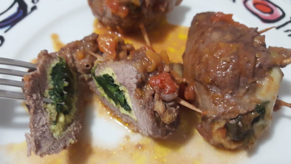 Involtini di carne al pomodoro
