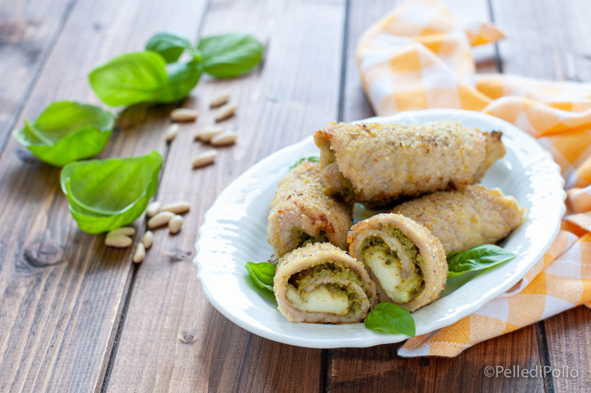 Involtini di lonza al pesto