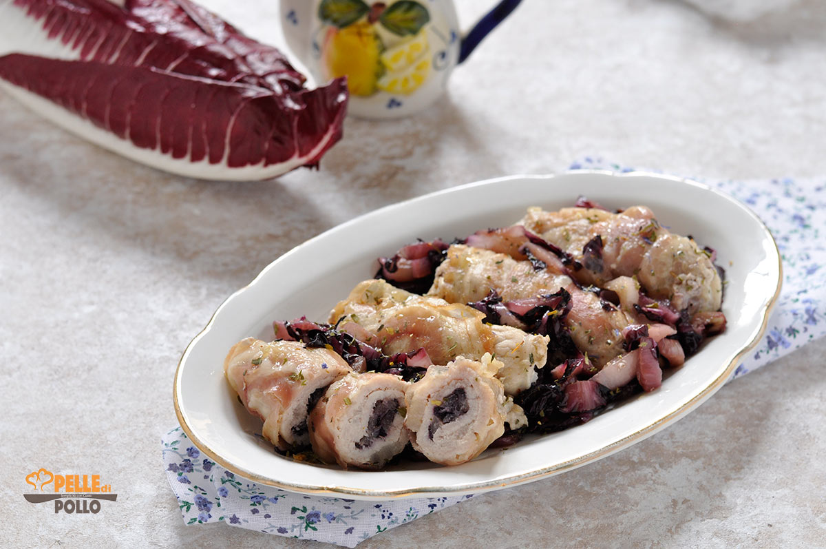 Involtini di lonza con radicchio e pancetta