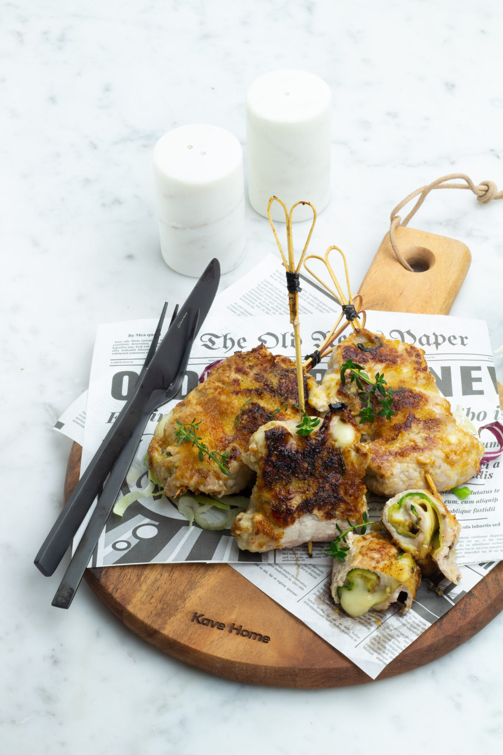 Involtini di lonza con zucchine e scamorza