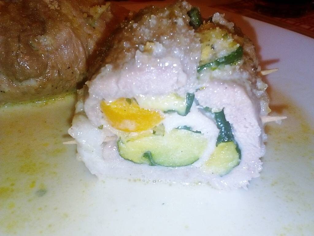 Involtini di maiale alle verdure (al microonde)