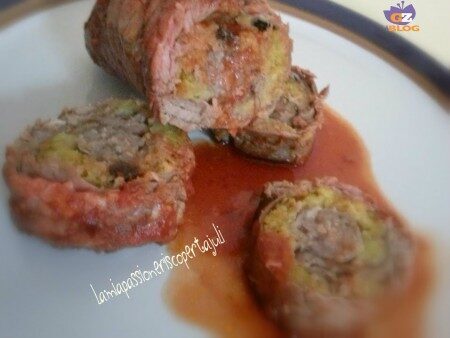 Involtini di manzo wurstel, prosciutto